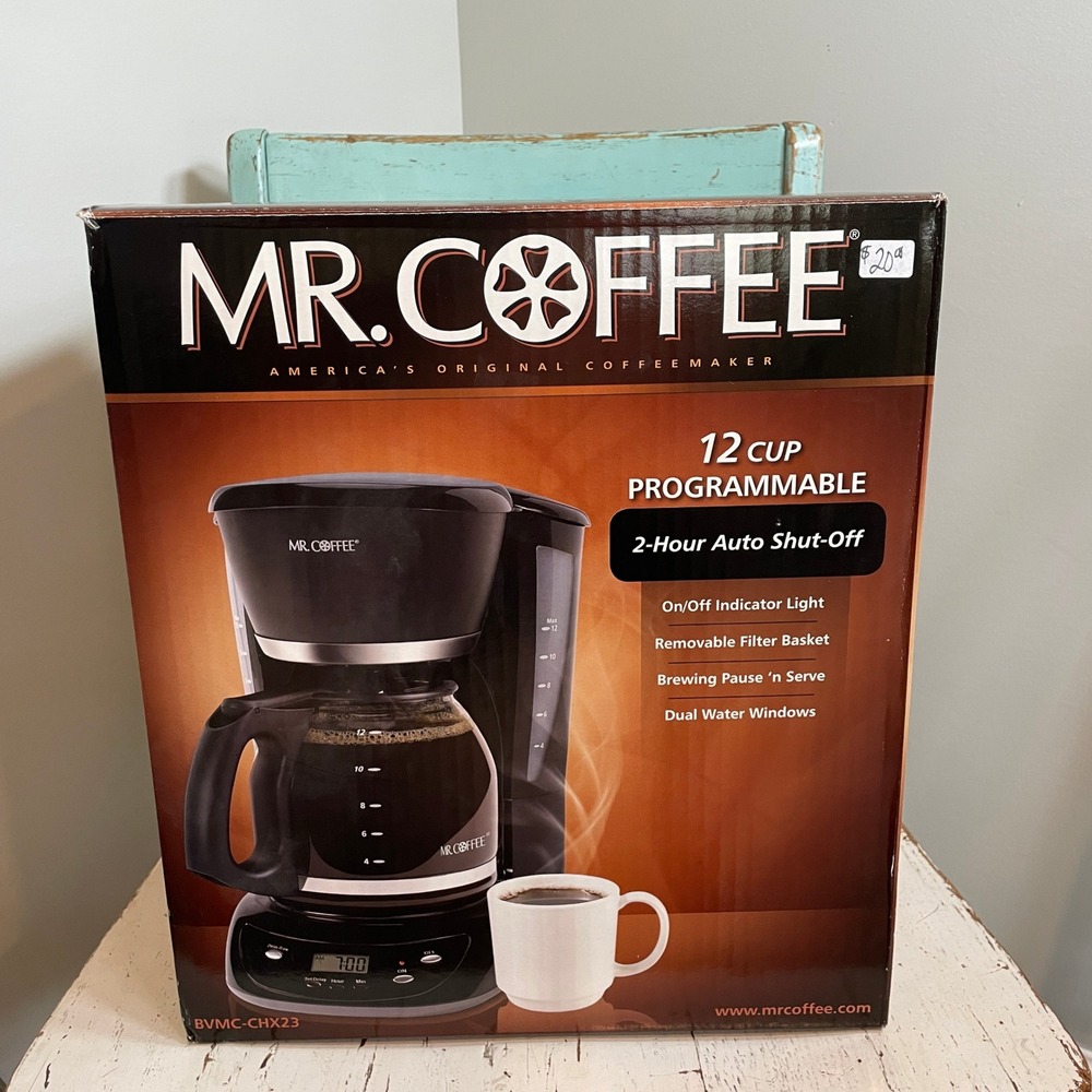 Mr Coffee 12 Cup Programmable Coffee Maker Black BVMC-CHX23 New In Box